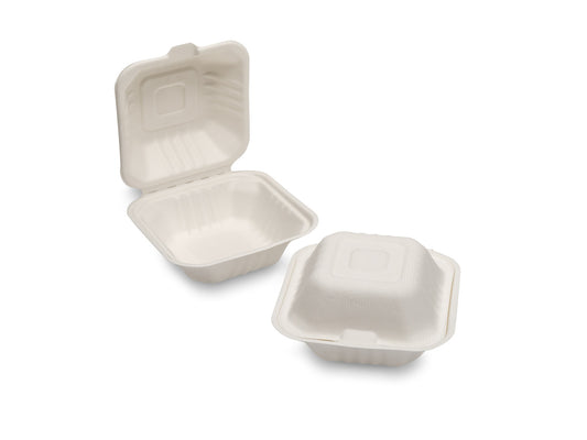 HP6 Burger Boxes - Hinged Clamshell Takeaway Containers (Pack of 500)